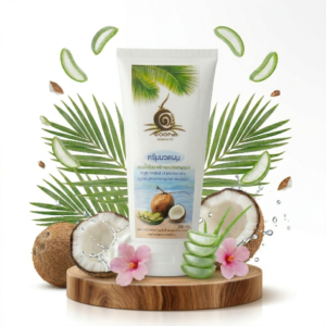 ครีมนวดผสมน้ำมันมะพร้าวและว่านหางจระเข้