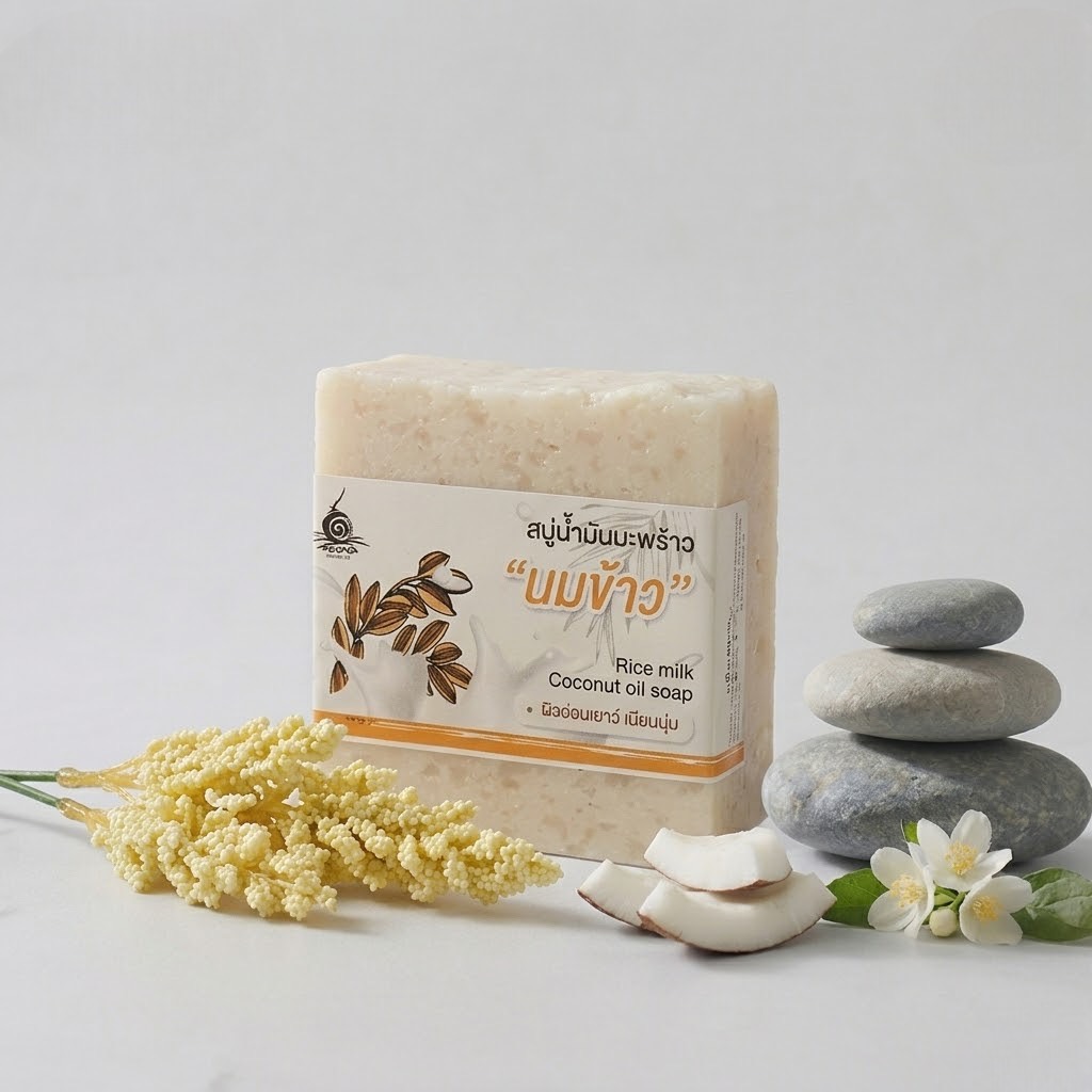 สบู่น้ำมันมะพร้าวนมข้าว