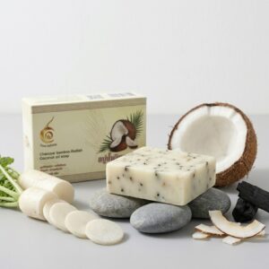 สบู่น้ำมันมะพร้าวหัวไชเท้า ถ่านไม้ไผ่