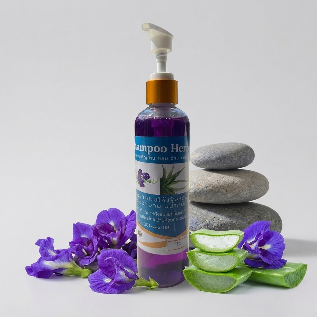 แชมพูสมุนไพรอัญชันและว่านหางจระเข้